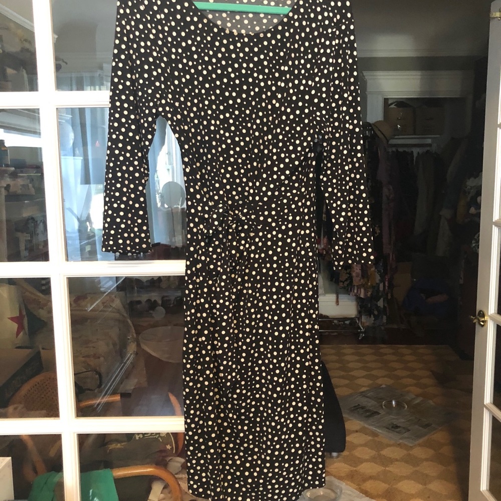 NY& Co Midi 3/4 Sleeve Polka Dot Dress